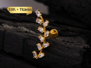 LABRET R/I TOPO OURO 18K + HASTE TIT PVD RAMO – CO264