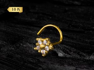 NOSTRIL OURO 18K FLOR C/ ZIRCÔNIA – OURO AMARELO – NO067