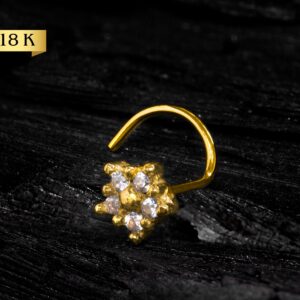 NOSTRIL OURO 18K FLOR C/ ZIRCÔNIA - OURO AMARELO - NO067