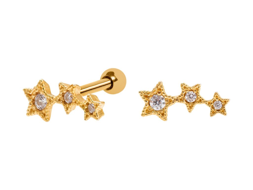 MICRO RETO CLUSTER 3 ESTRELAS C43 - BANHADO A OURO