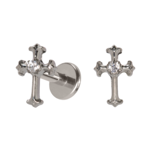 LABRET TITÂNIO R/I CRUZ C/ ZIRCÔNIA