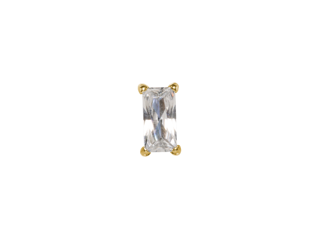 TOPO TITÂNIO PVD 0.9 (1.2MM) - RETÂNGULO C/ ZIRCÔNIA