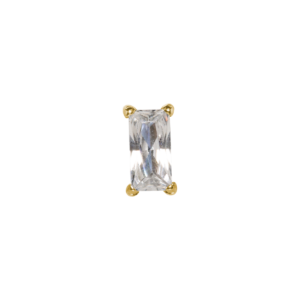 TOPO TITÂNIO PVD 0.9 (1.2MM) - RETÂNGULO C/ ZIRCÔNIA