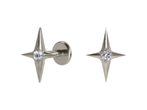 LABRET TITÂNIO R/I ESTRELA C/ ZIRCÔNIA
