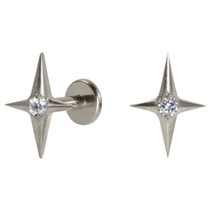 LABRET TITÂNIO R/I ESTRELA C/ ZIRCÔNIA