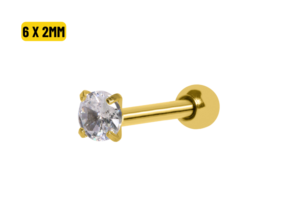 MICRO RETO PONTO DE LUZ PVD GOLD - 6 X 2MM