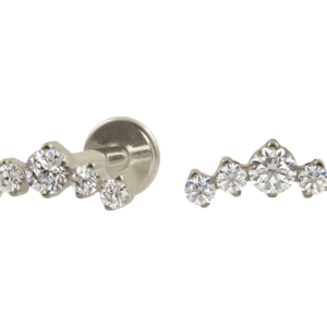 LABRET TITÂNIO R/I CLUSTER 5 PEDRAS MINI