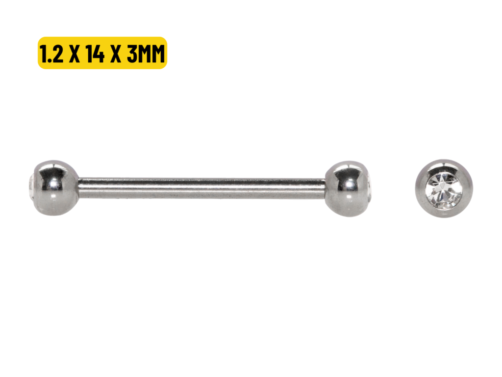 MICRO RETO AÇO C/ STRASS - 1.2 X 14 X 3MM