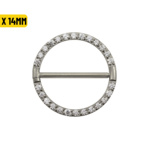MAMILO ARGOLA CLICKER TIT CRAVEJADO ZIRCONIA 1.2 X 14MM