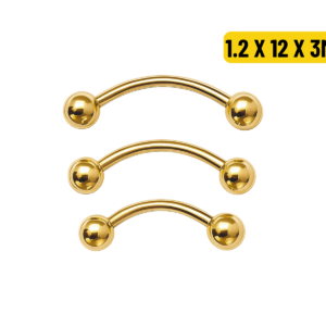 MICRO CURVO PVD GOLD - 1.2 X 12 X 3MM