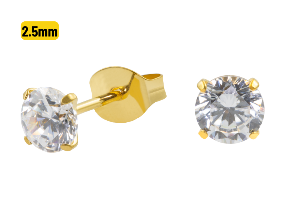 PAR BRINCO TITÂNIO PVD C/ ZIRCÔNIA - 2.5MM
