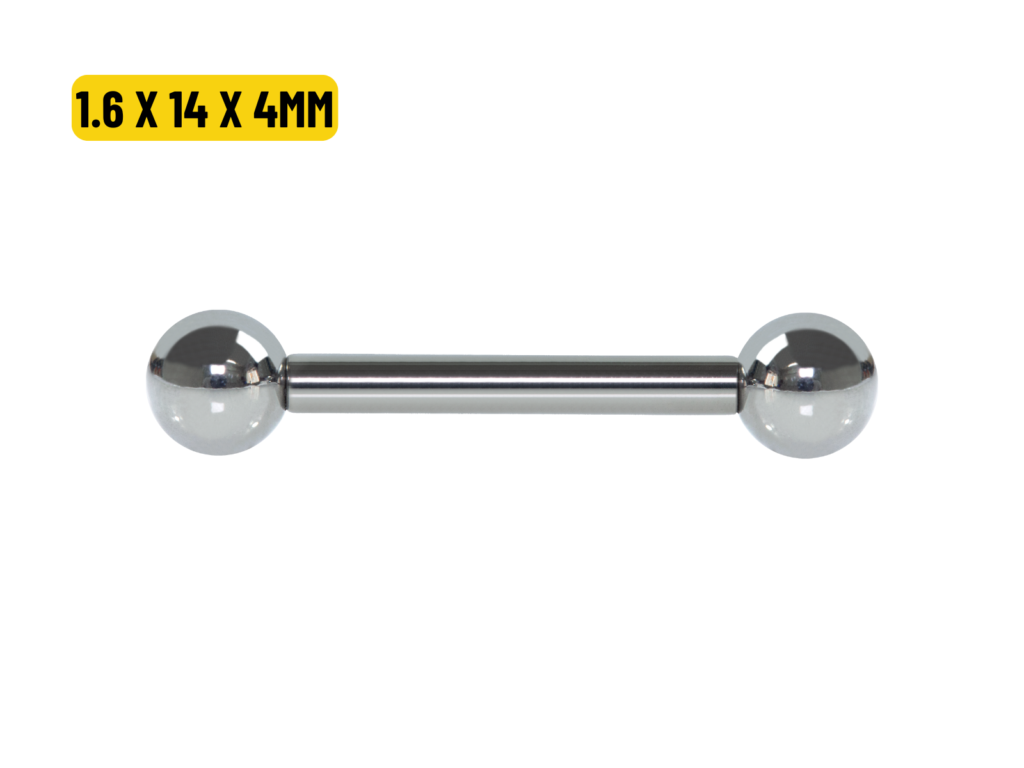 BARBELL RETO TITÂNIO R/INTERNA - 1.6 X 14 X 4MM
