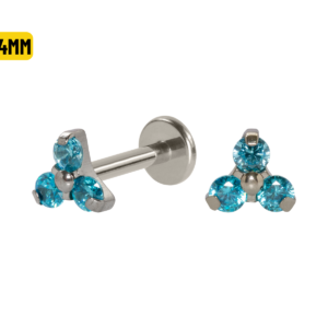LABRET TITÂNIO R/I TRINITY C/ ZIRCÔNIA 5/4MM - AZUL