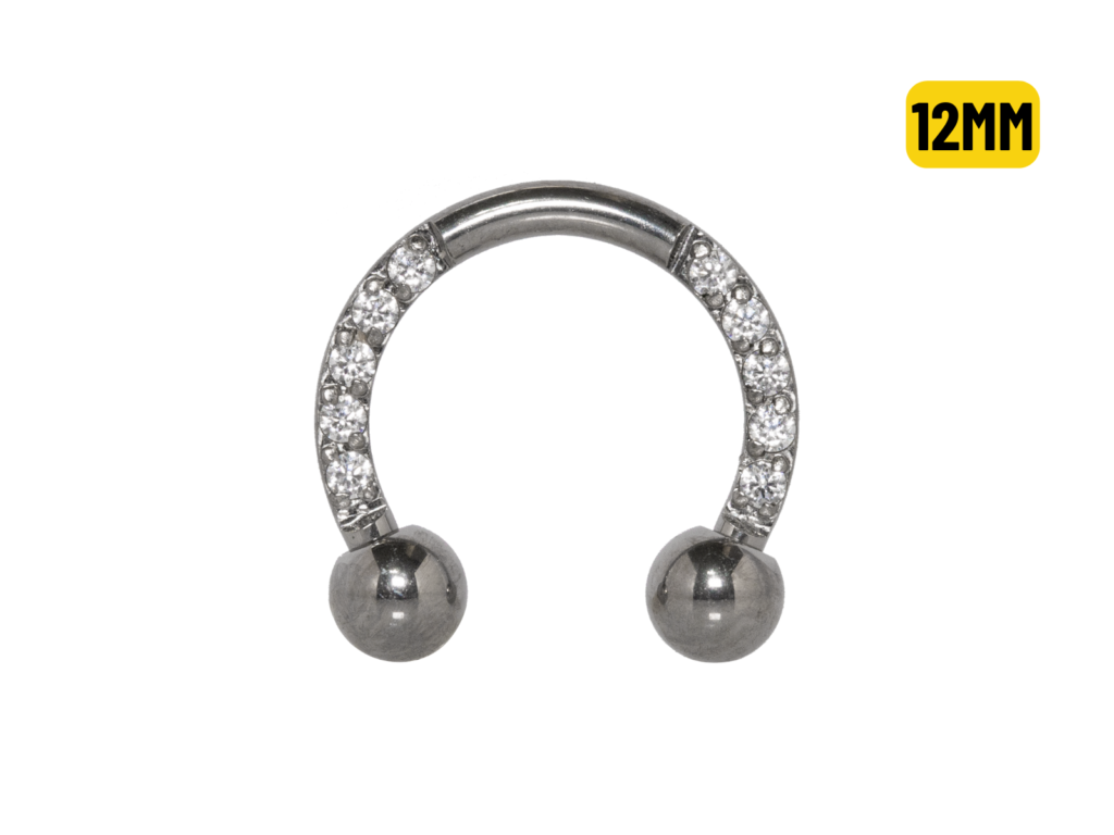 FERRADURA TITÂNIO CRAVEJADO - 12MM