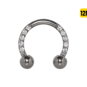 FERRADURA TITÂNIO CRAVEJADO - 12MM