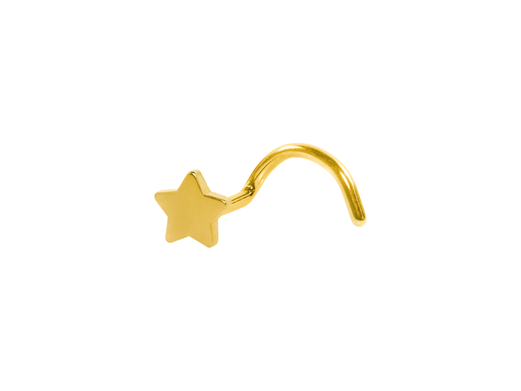 NOSTRIL TITÂNIO PVD GOLD ESTRELA - 0.8MM