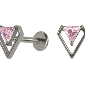 LABRET TITÂNIO R/I DIAMANTE C/ ZIRCÔNIA - ROSA
