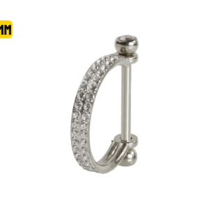 SEMI ARGOLA C/ BARRA AÇO R/I 2 FILEIRAS CRAVEJADAS - 10MM
