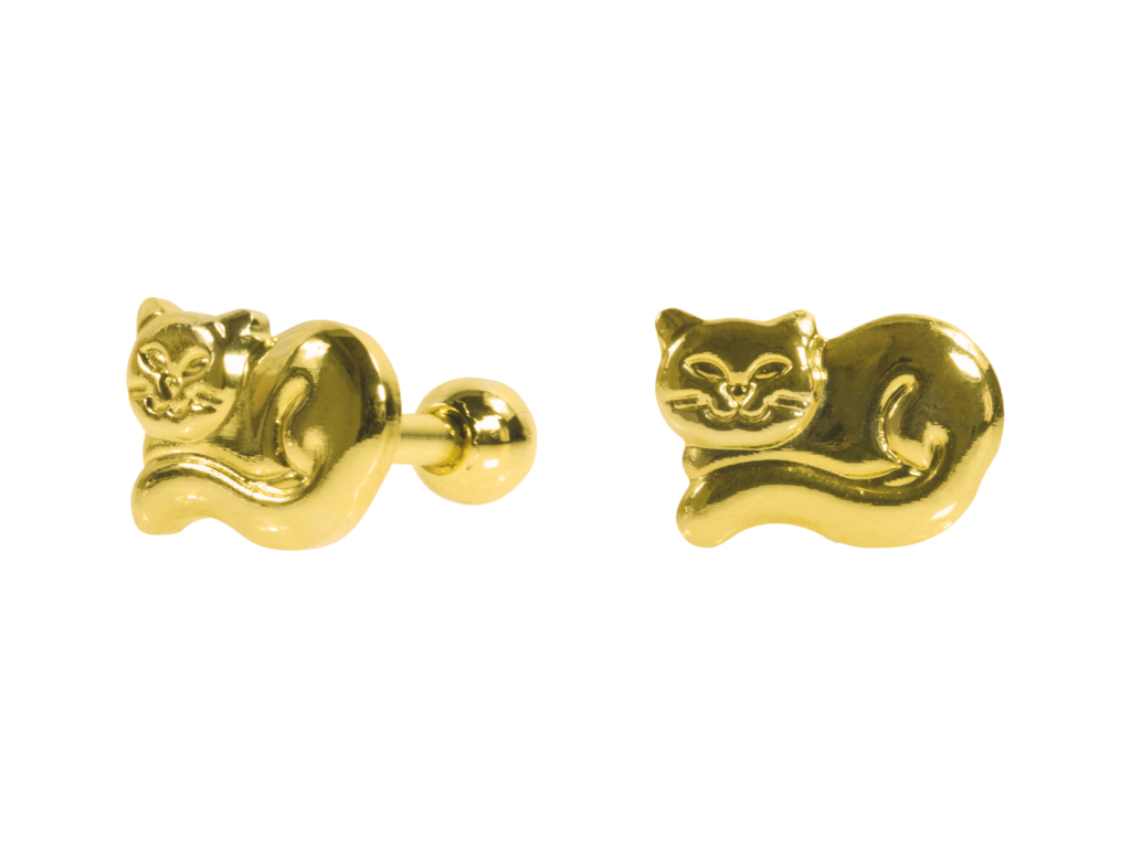 MICRO-RETO GATINHO -BANHADO A OURO