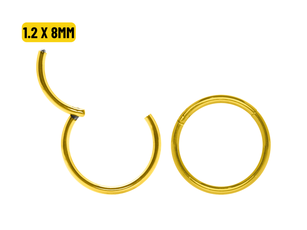 SEGMENTO CLICKER TITÂNIO PVD GOLD - 1.2 X 8MM