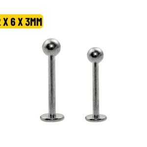 LABRET TITÂNIO NATURAL 1.2 X 6 X 3