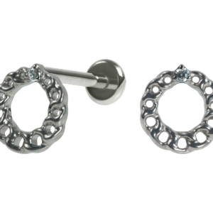 LABRET TITÂNIO R/I CÍRCULO CORRENTE C/ ZIRCÔNIA