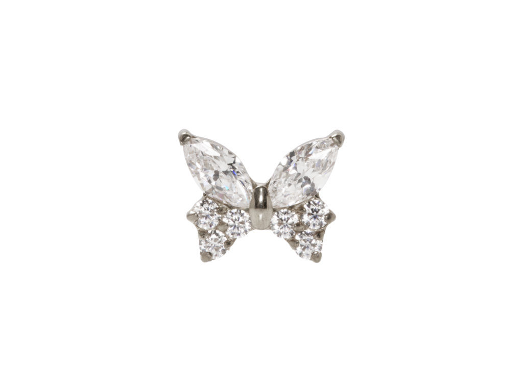 TOPO TITÂNIO 0.9 (1.2MM) - BORBOLETA C/ ZIRCÔNIA