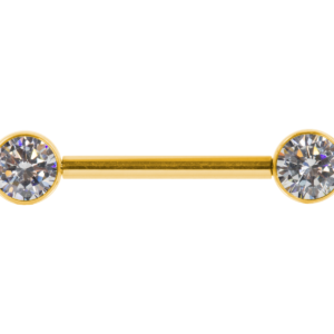 MAMILO TITÂNIO PVD GOLD PUSH PIN PEDRA FLAT - 1.6 X 14 X 5/5