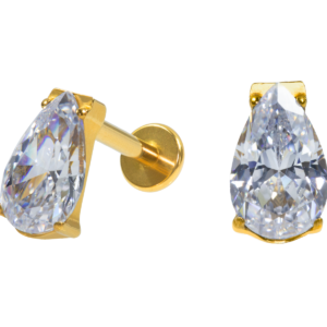 LABRET TITÂNIO PVD GOLD R/I GOTA C/ PEDRA