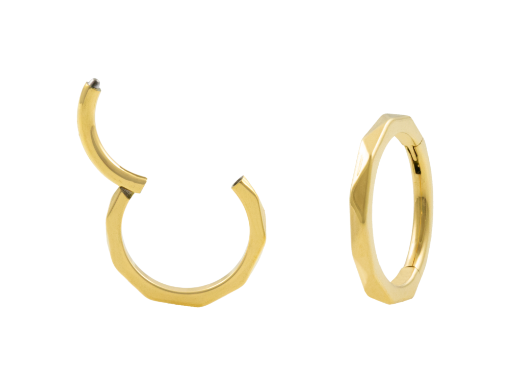 SEGMENTO CLICKER TITÂNIO PVD GOLD LAPIDADO - 8MM