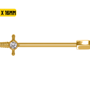 MAMILO TITÂNIO PVD GOLD R/I ADAGA - 1.2 X 16MM