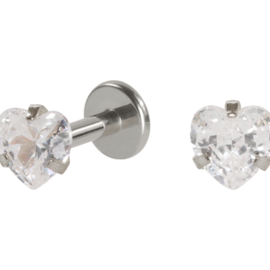 LABRET AÇO R/I CORAÇÃO C/ ZIRCÔNIA - 4MM