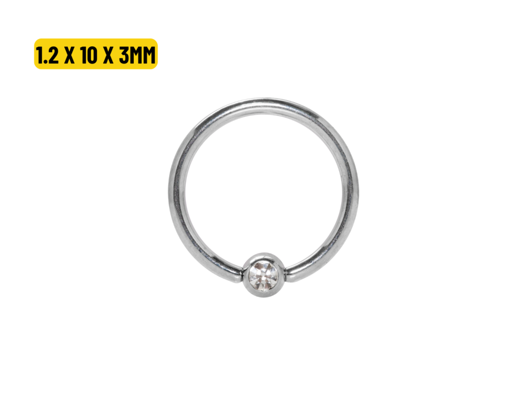 CAPTIVE AÇO C/ STRASS - 1.2 X 10 X 3MM