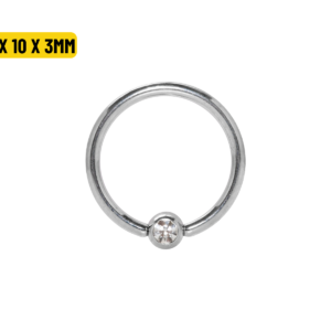 CAPTIVE AÇO C/ STRASS - 1.2 X 10 X 3MM