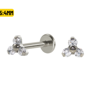 LABRET TITÂNIO R/I TRINITY C/ ZIRCÔNIA 8 X 5:4MM