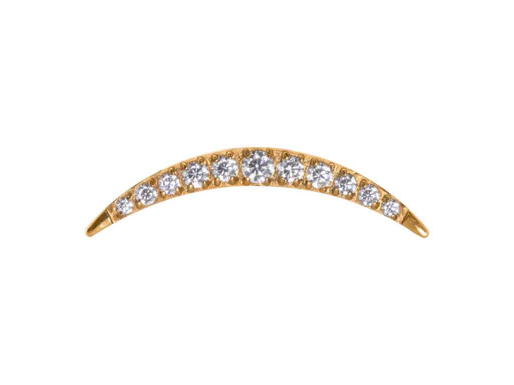 TOPO TITÂNIO PVD 0.9 (1.2MM) - CLUSTER CURVADO C/ ZIRCÔNIA