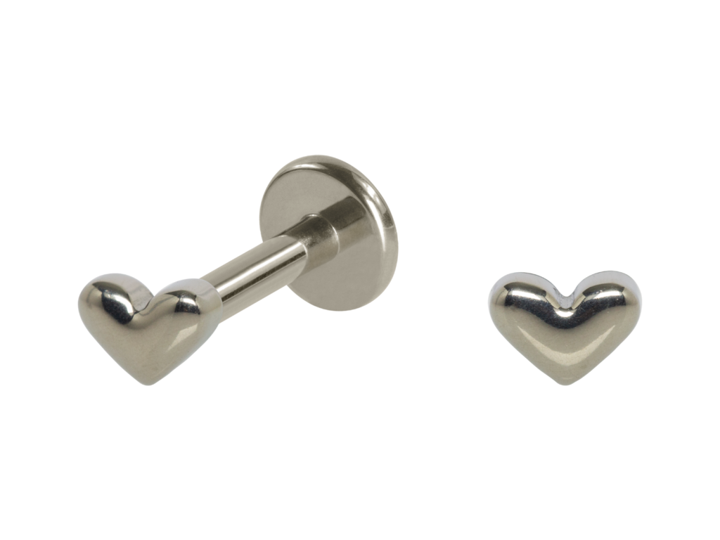 LABRET TITÂNIO R/I CORAÇÃO 3MM