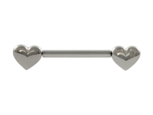 MAMILO TITÂNIO PUSH PIN CORAÇÃO LISO – 1.6 X 14MM