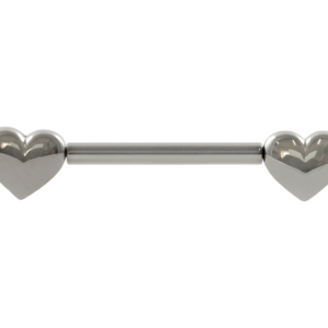 MAMILO TITÂNIO PUSH PIN CORAÇÃO LISO - 1.6 X 14MM