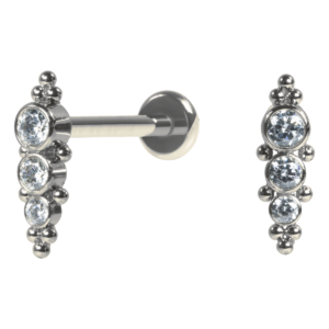 LABRET AÇO R/I INDIANO C/ ZIRCÔNIA