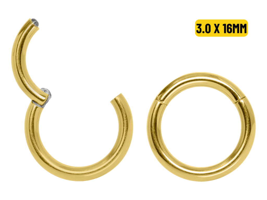 SEGMENTO CLICKER TITÂNIO PVD GOLD - 3.0 X 16MM