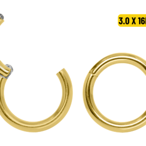 SEGMENTO CLICKER TITÂNIO PVD GOLD - 3.0 X 16MM