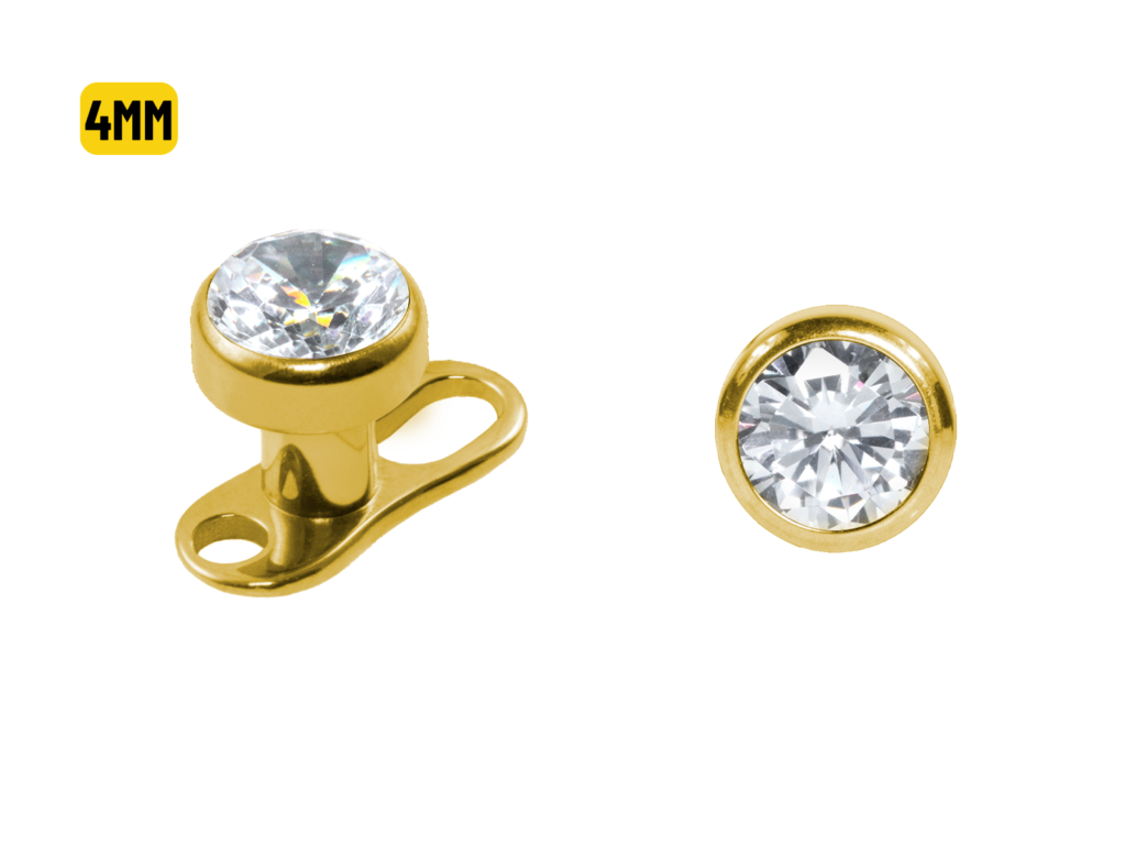 MICRODERMAL TITÂNIO PVD GOLD P/ BRANCA - 4MM