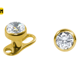 MICRODERMAL TITÂNIO PVD GOLD P/ BRANCA - 4MM