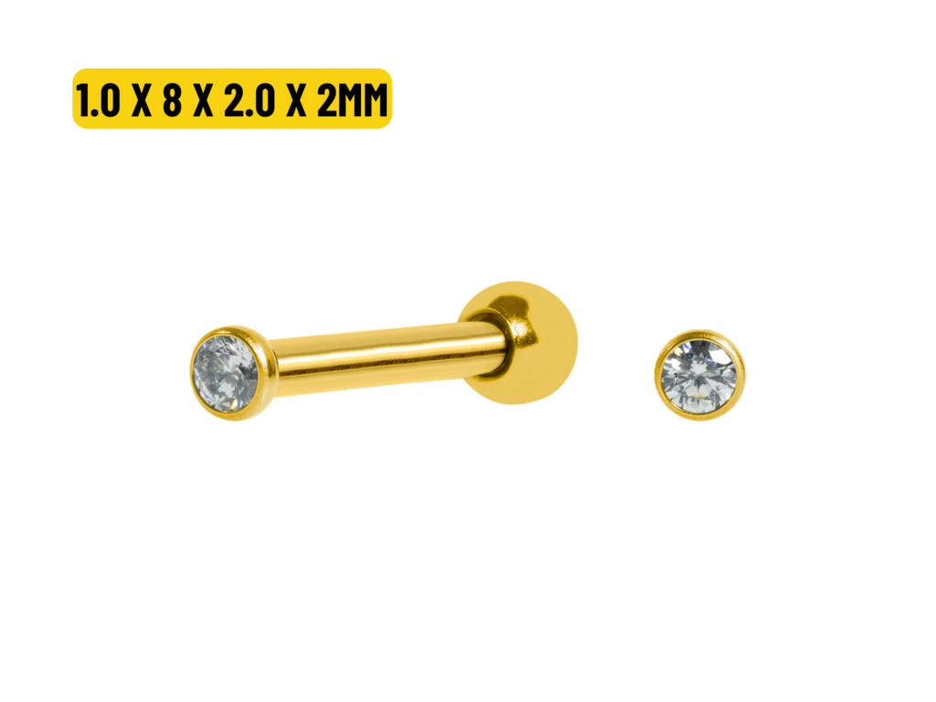 MICRO RETO AÇO PVD GOLD AUSTRALIANO - 1.0 X 8 X 2.0 X 2