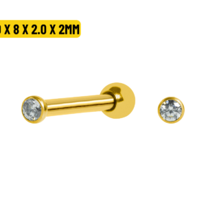 MICRO RETO AÇO PVD GOLD AUSTRALIANO - 1.0 X 8 X 2.0 X 2