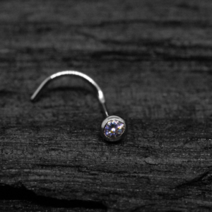 NOSTRIL OURO 18K BRANCO - 1.0MM - NO052