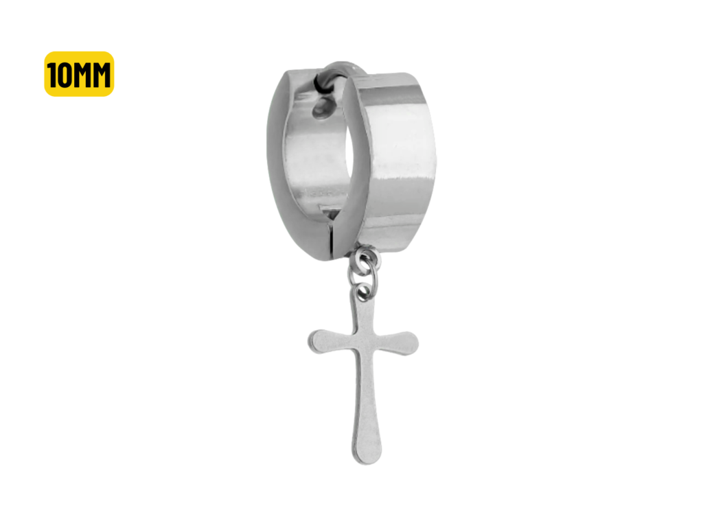 ARGOLA CLICKER AÇO C/ CRUZ 10MM - UNIDADE