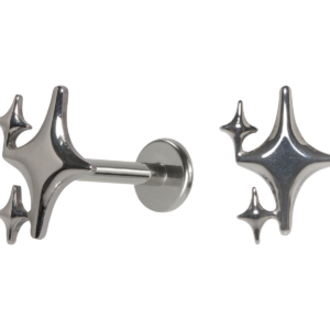 LABRET TITÂNIO R/I ESTRELAS