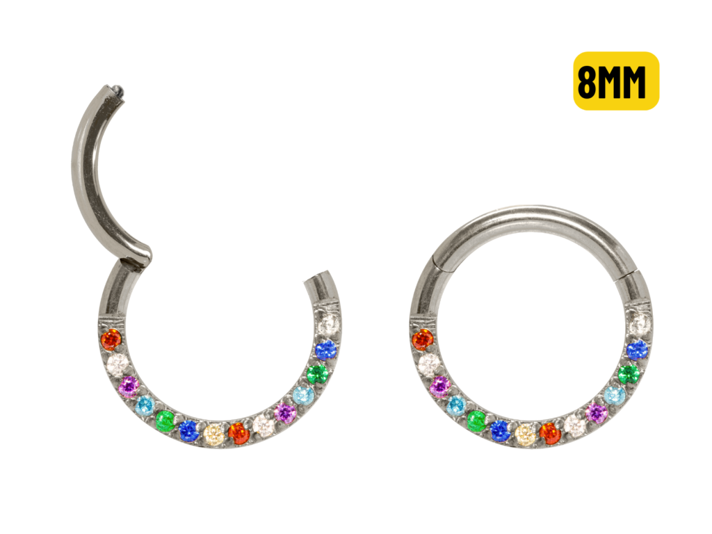 SEGMENTO CLICKER TITÂNIO FRONTAL MULTI COLORS - 8MM